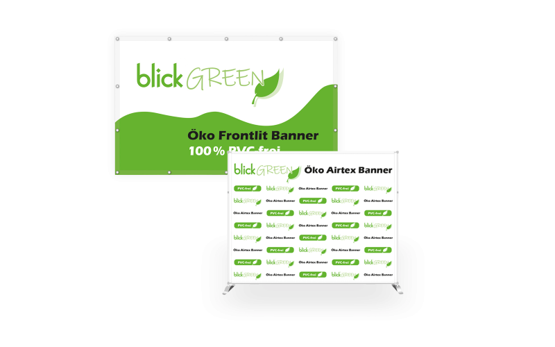 Öko Frontlit Banner und Öko Airtex Banner Umweltfreundliche PVC-freie Banner aus Öko Frontlit und Öko Airtex